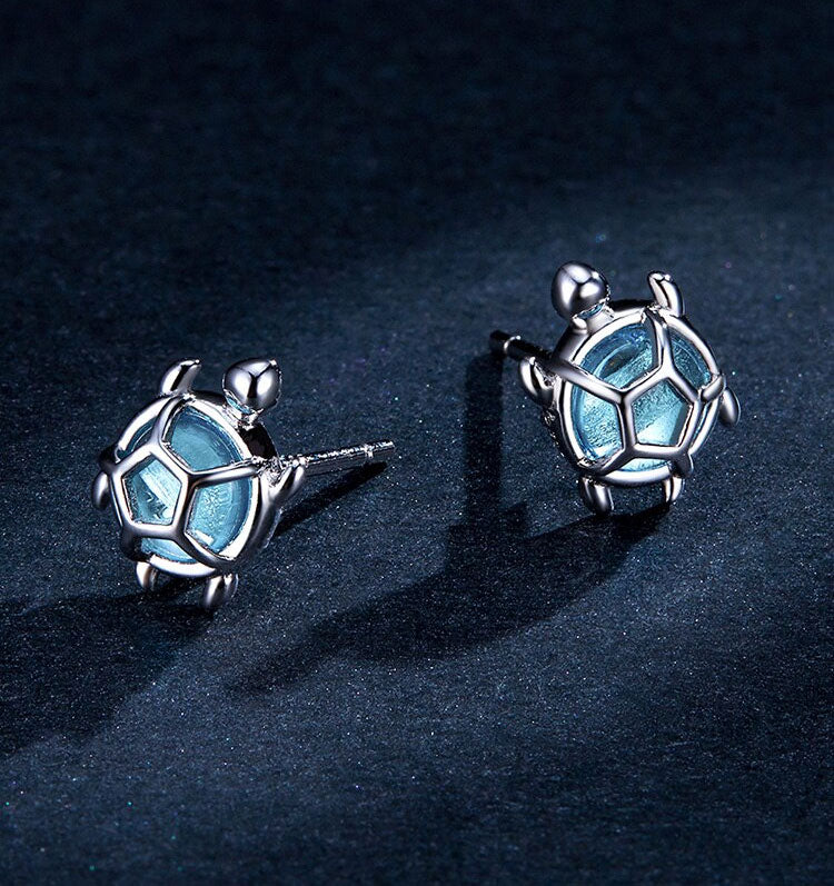 Sterling Silver Sea Turtle Stud Hypoallergenic Earrings