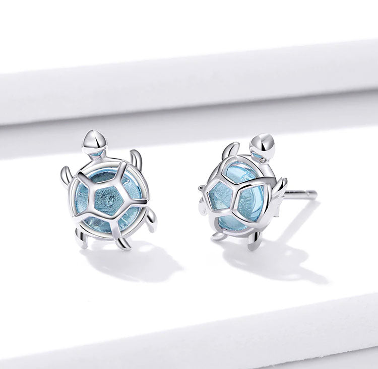 Sterling Silver Sea Turtle Stud Hypoallergenic Earrings