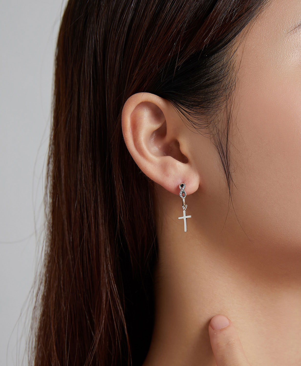 Sterling Silver Infinity Faith Drop Stud Hypoallergenic Earrings