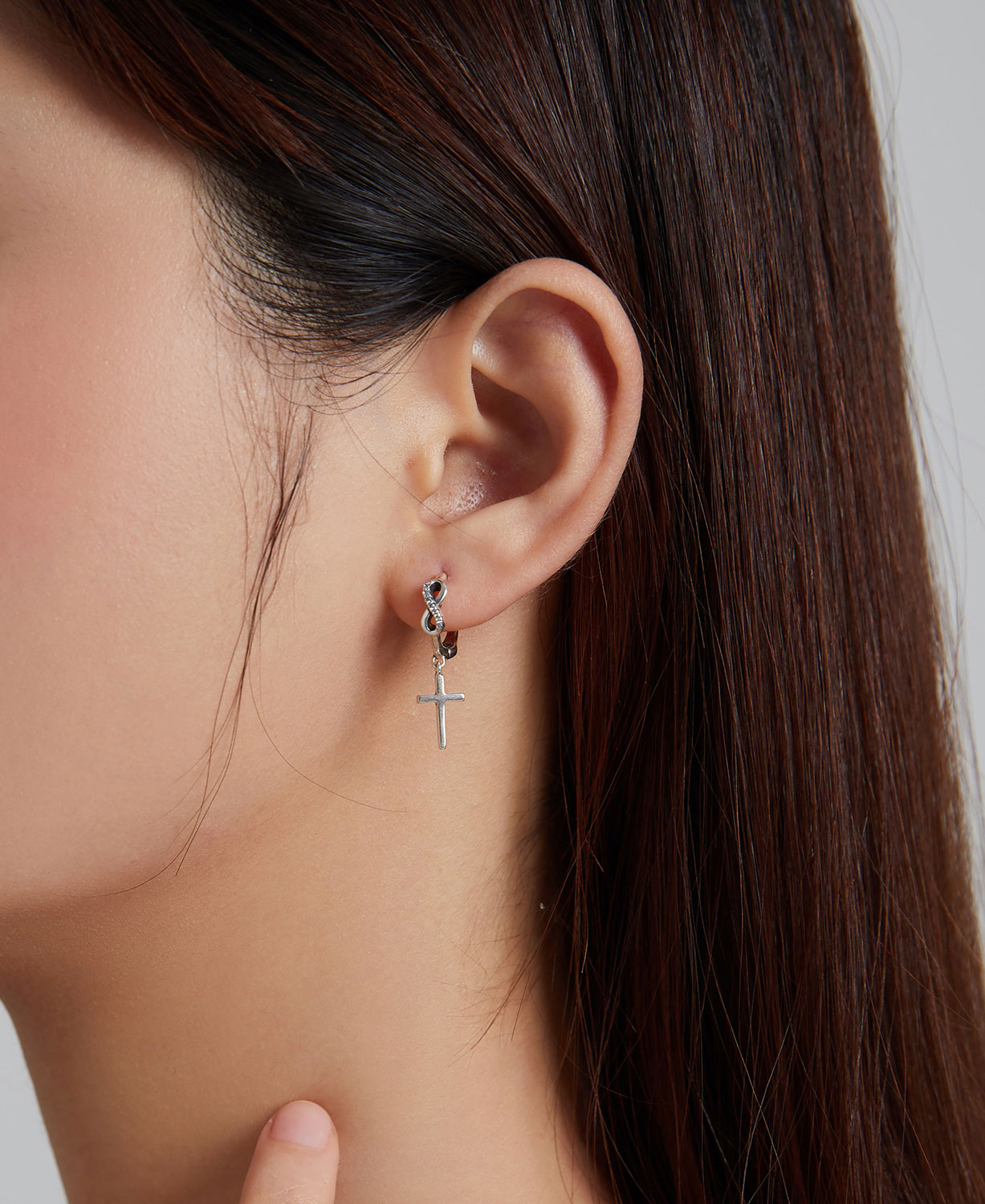 Sterling Silver Infinity Faith Drop Stud Hypoallergenic Earrings