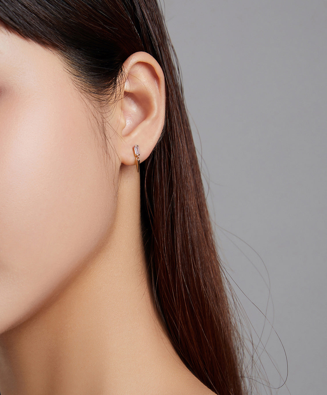 Sterling Silver Geometric Drop Stud Hypoallergenic Earrings