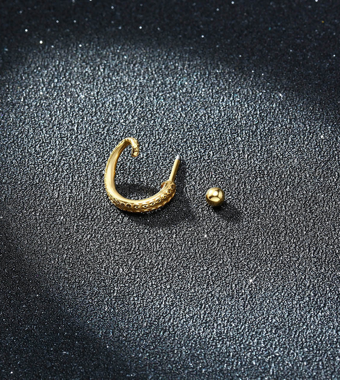 Stainless Steel Octopus Tentacle Screw Stud Earrings