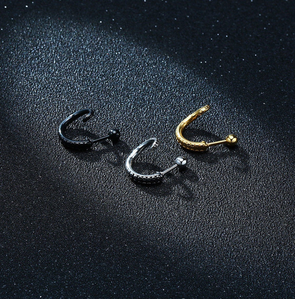 Stainless Steel Octopus Tentacle Screw Stud Earrings