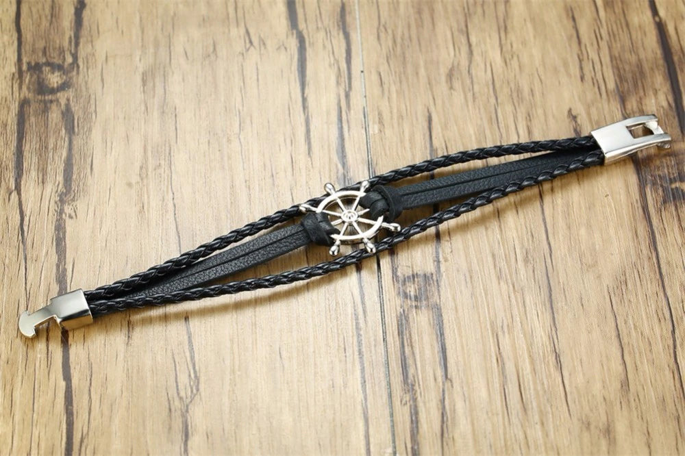 Leather Multilayer Nautical Bracelet