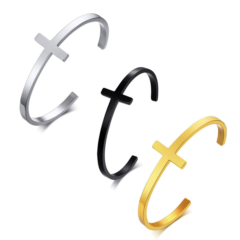 Stainless Steel Cross Cuff