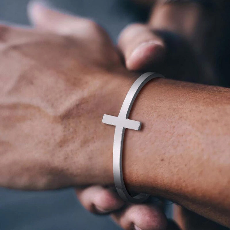 Stainless Steel Cross Cuff