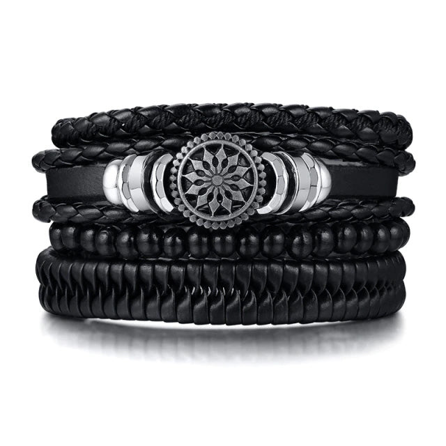 Leather Kunais Multilayer Bracelet