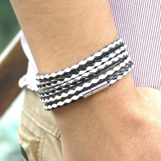 PU Leather Braided Wrap Multilayer Bracelet - Various