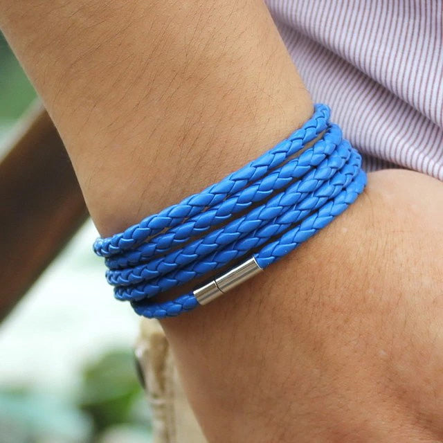 PU Leather Braided Wrap Multilayer Bracelet - Various