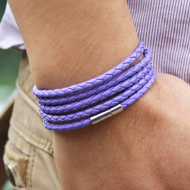 PU Leather Braided Wrap Multilayer Bracelet - Various