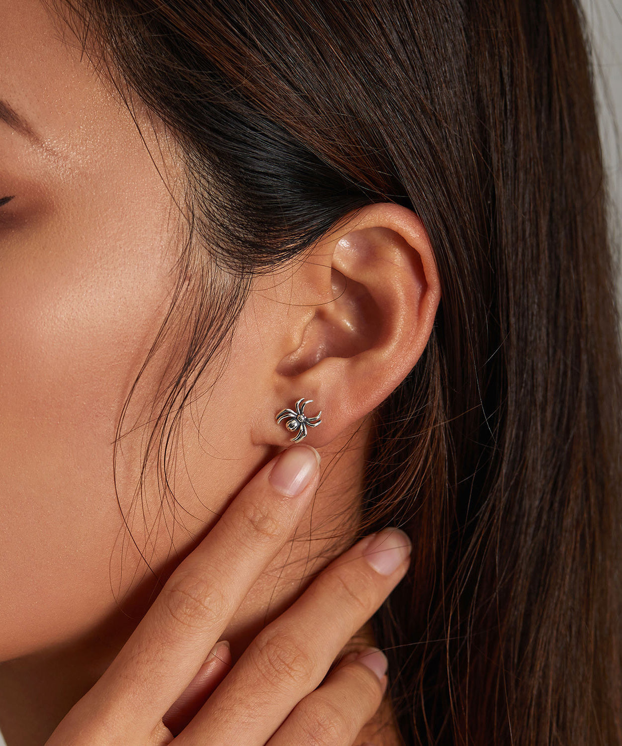 Sterling Silver Spider Stud Hypoallergenic Earrings