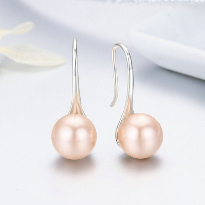 Sterling Silver Elegant Pearl Hook Hypoallergenic Earrings
