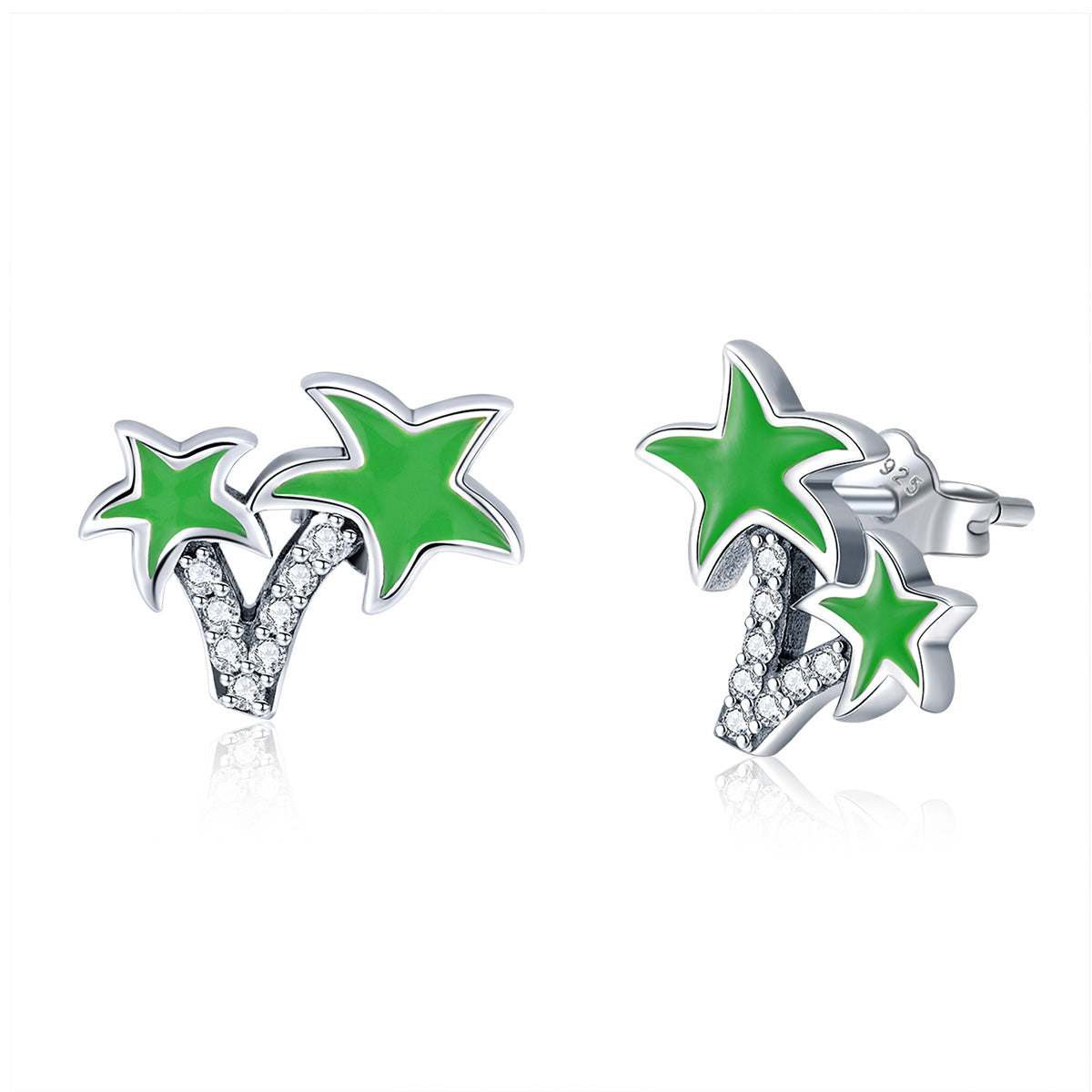 Sterling Silver Palm Tree Stud Hypoallergenic Earrings