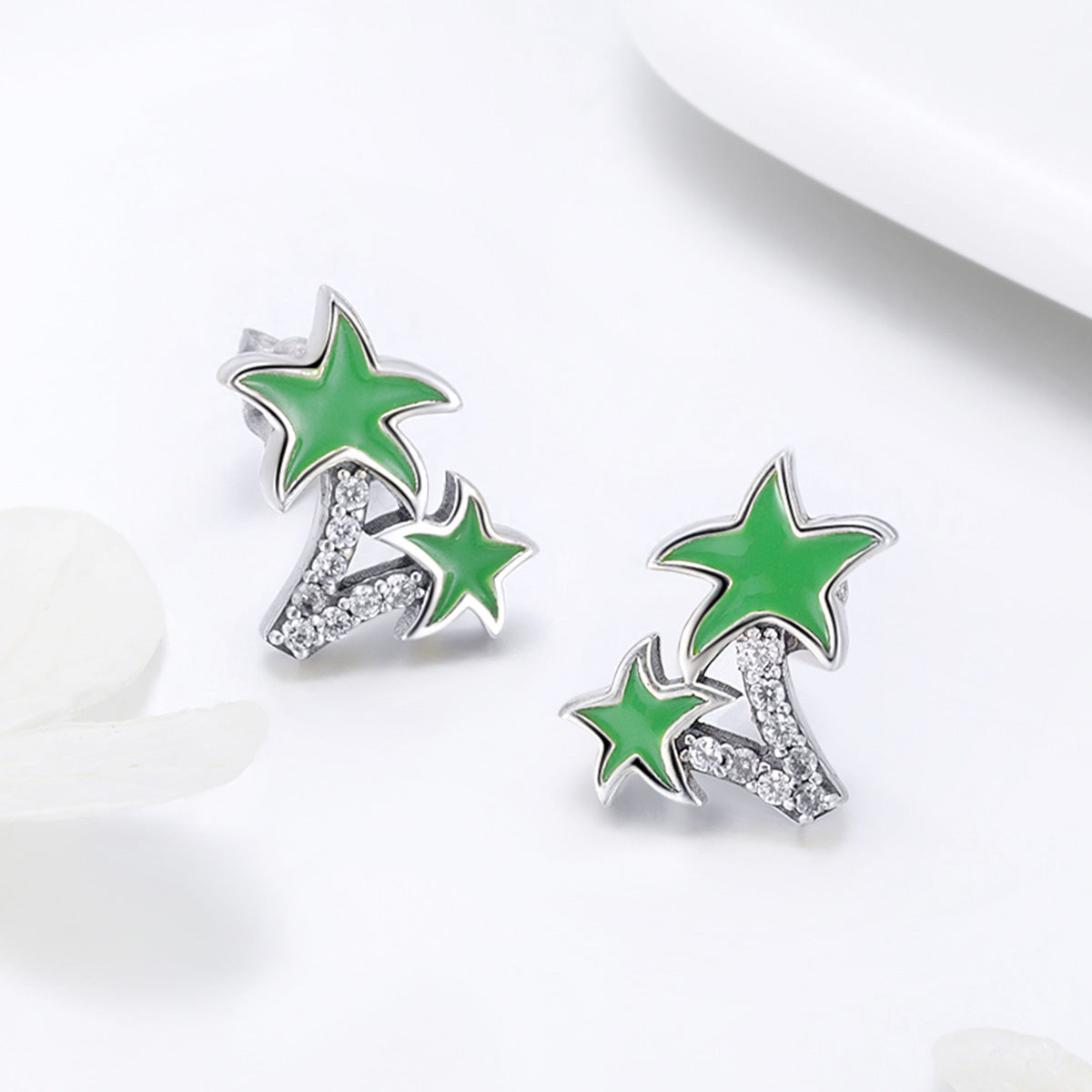 Sterling Silver Palm Tree Stud Hypoallergenic Earrings