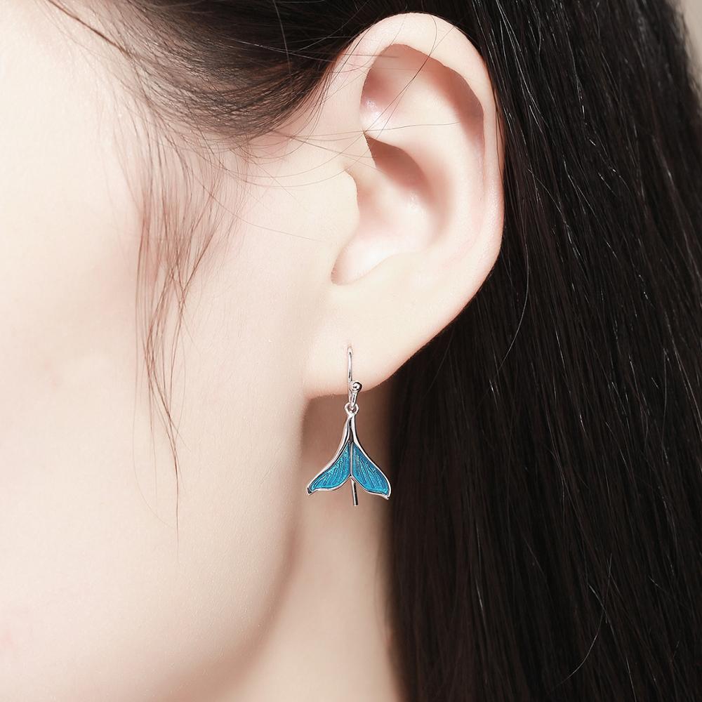 Sterling Silver Mermaid Tail Hook Hypoallergenic Earrings