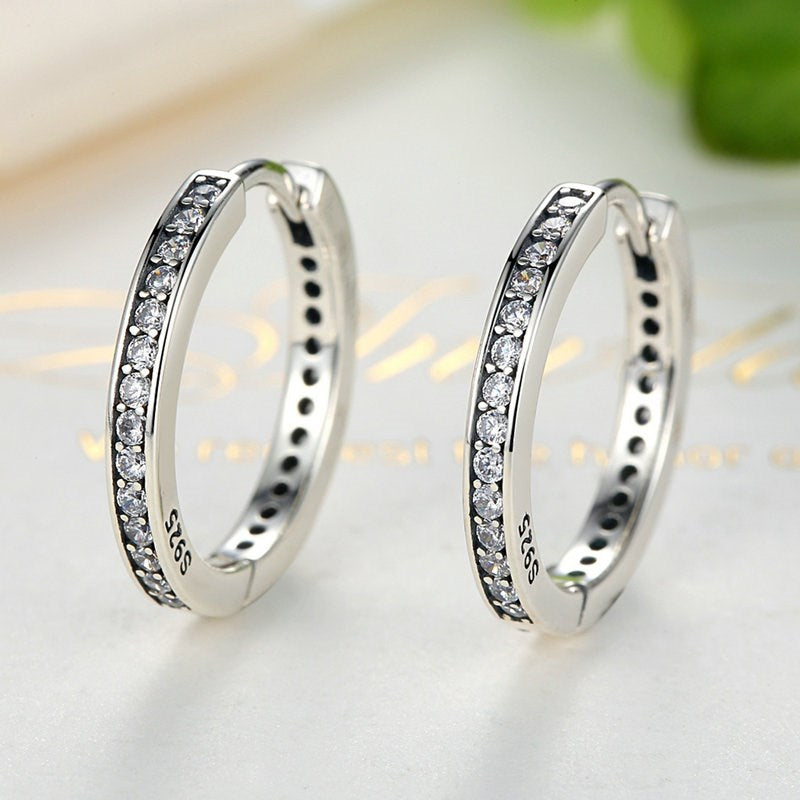 Sterling Silver Bright Circle Huggie Hypoallergenic Earrings