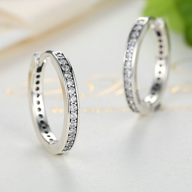 Sterling Silver Bright Circle Huggie Hypoallergenic Earrings