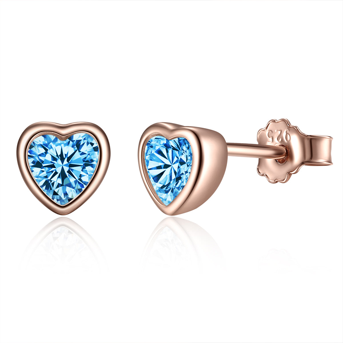 Sterling Silver Simple Love Heart Stud Hypoallergenic Earrings