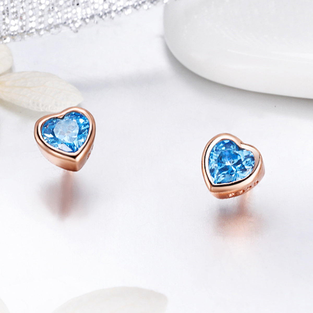 Sterling Silver Simple Love Heart Stud Hypoallergenic Earrings
