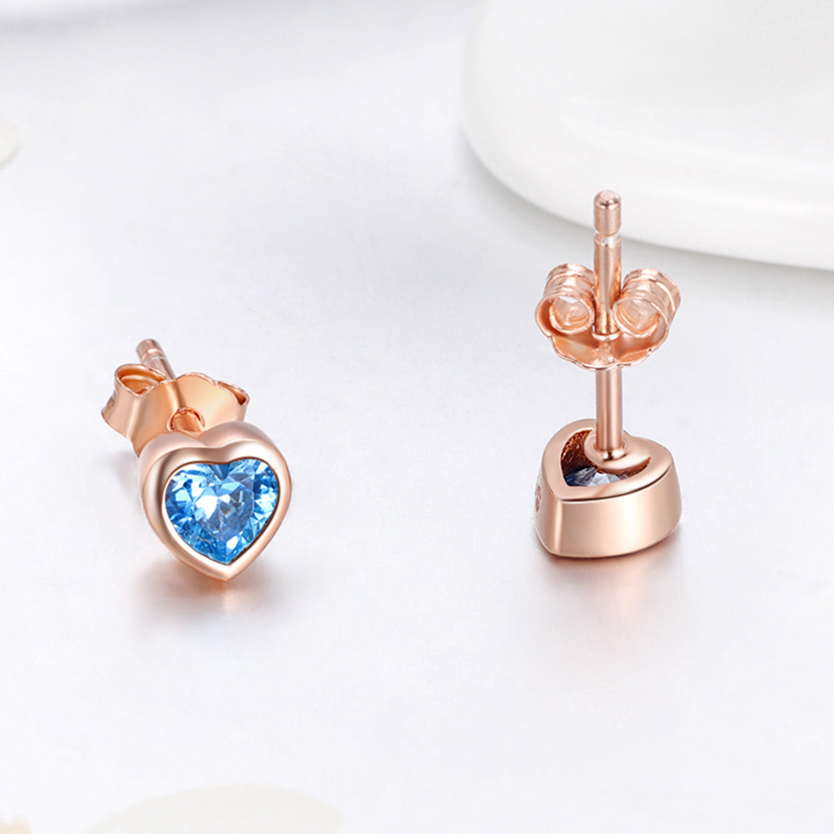 Sterling Silver Simple Love Heart Stud Hypoallergenic Earrings