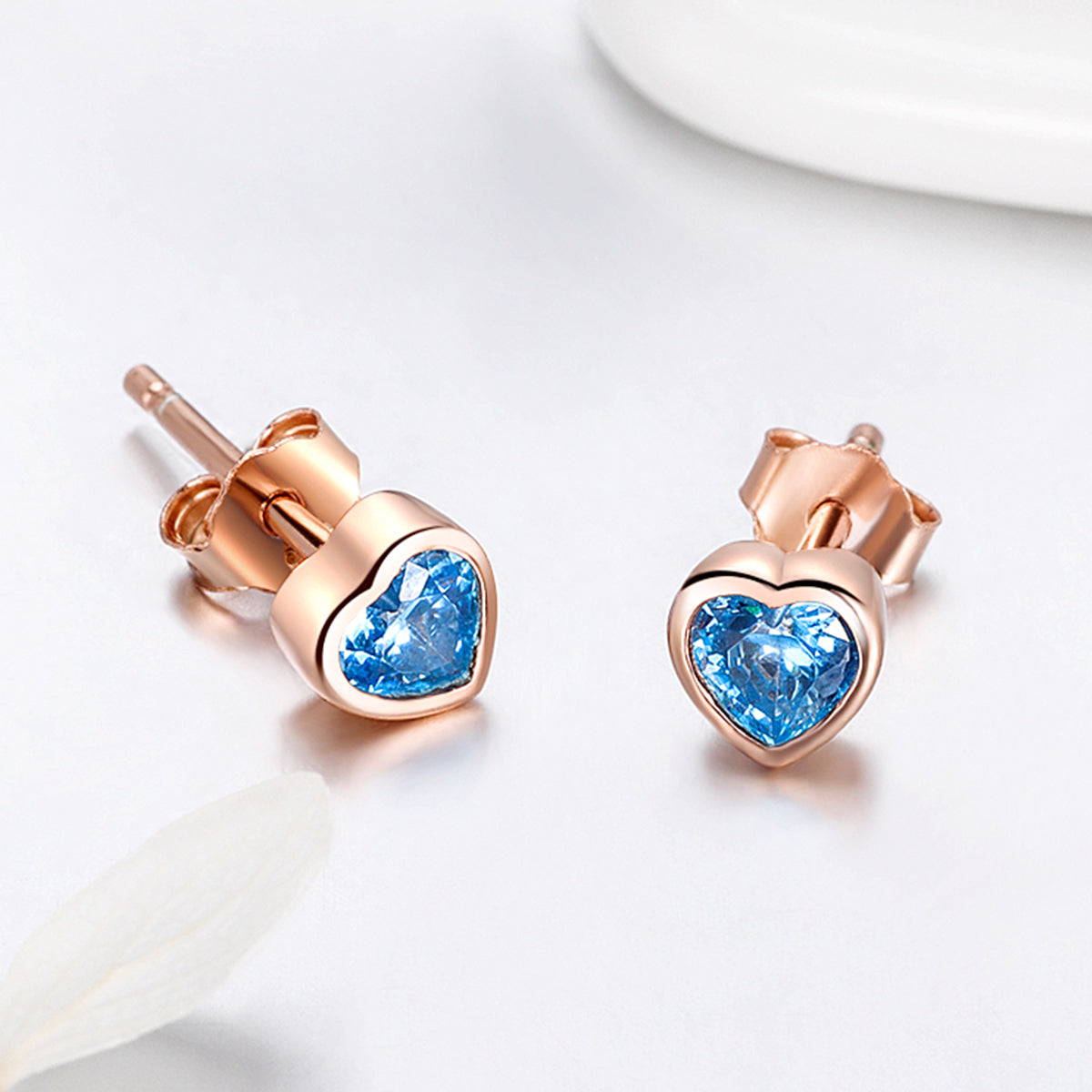 Sterling Silver Simple Love Heart Stud Hypoallergenic Earrings