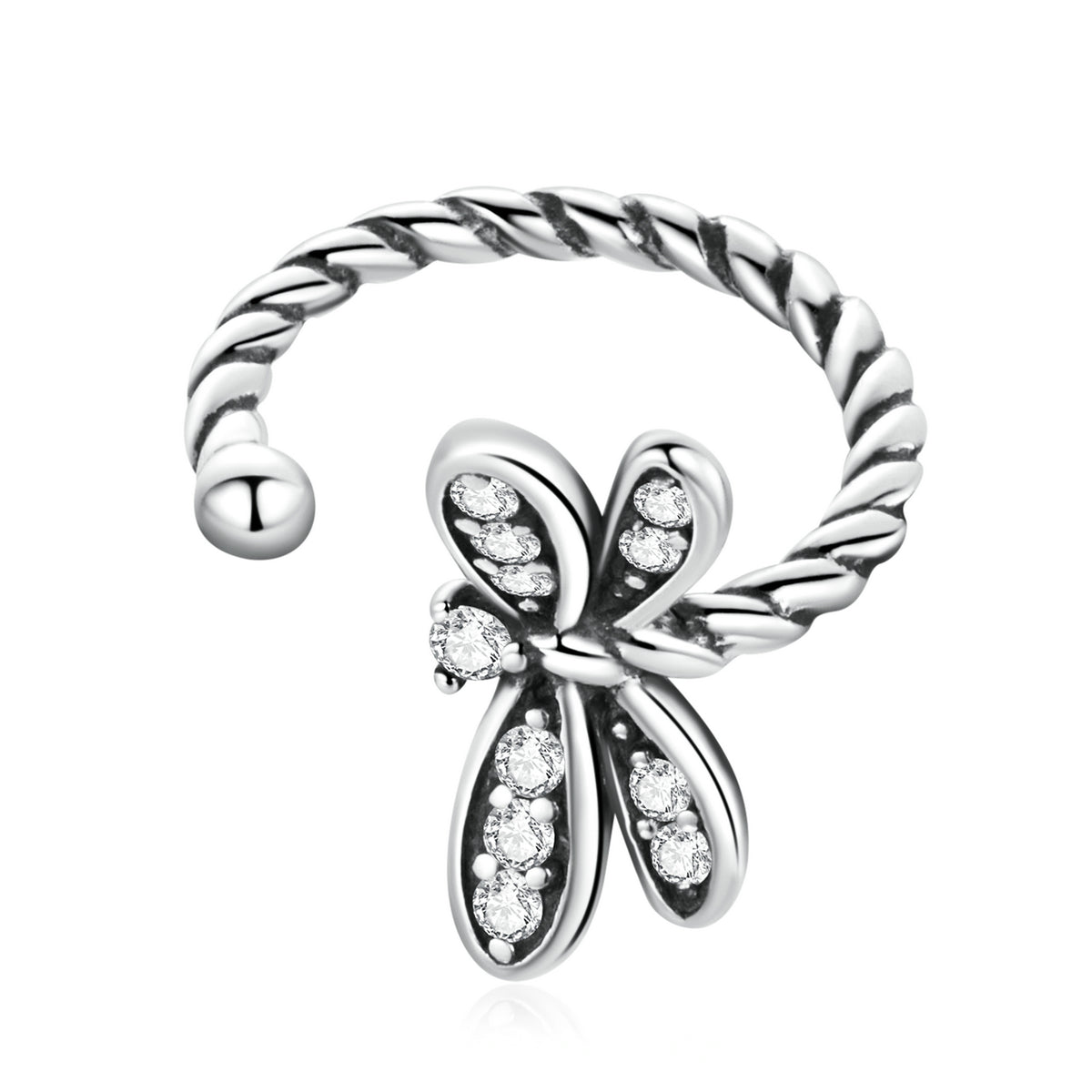 Sterling Silver Dragonfly Hypoallergenic Ear Cuff (Single)