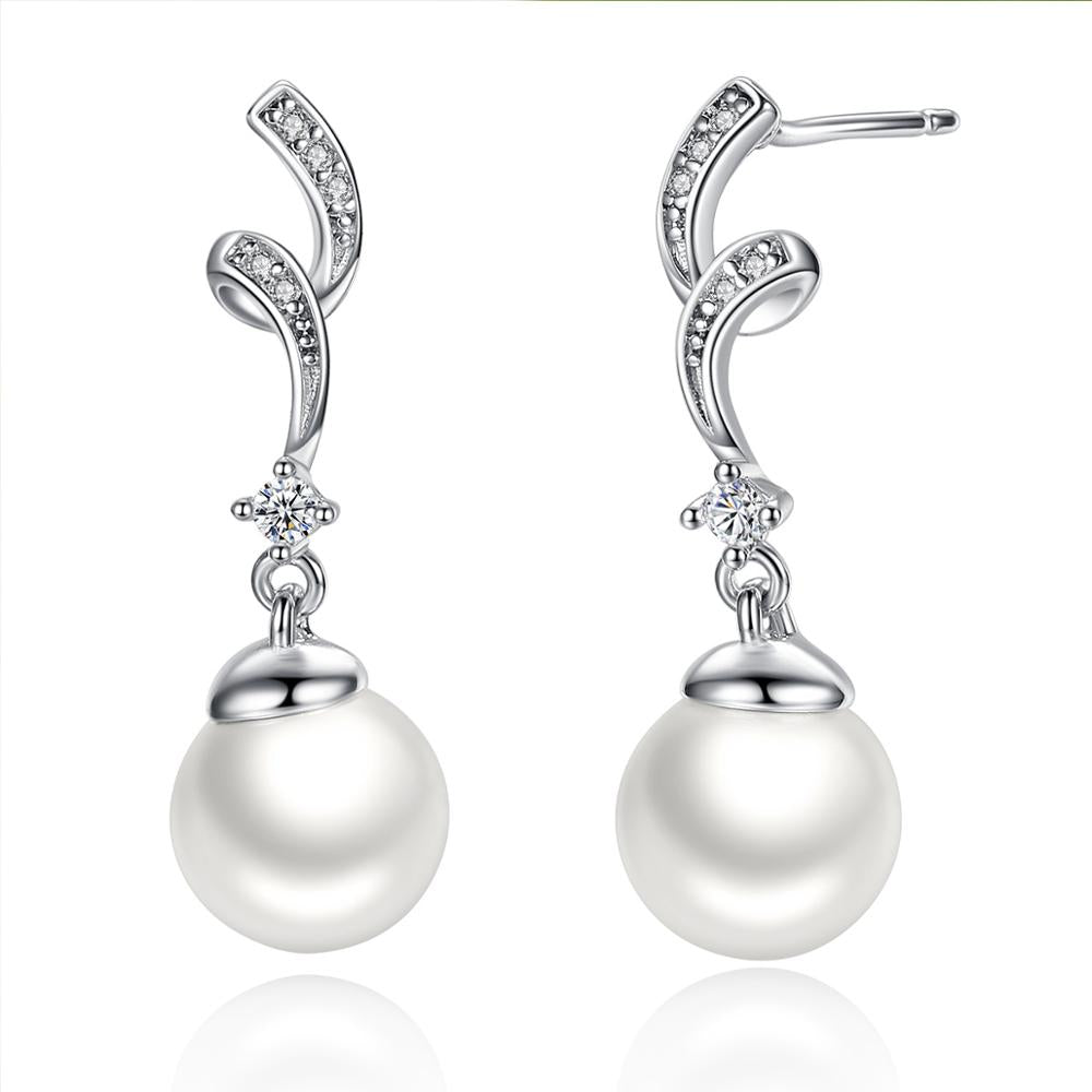 Sterling Silver Stylish Pearl Stud Hypoallergenic Earrings
