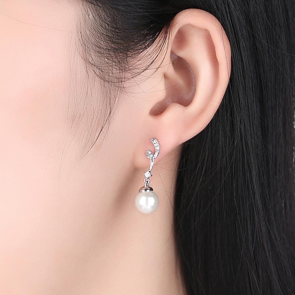 Sterling Silver Stylish Pearl Stud Hypoallergenic Earrings