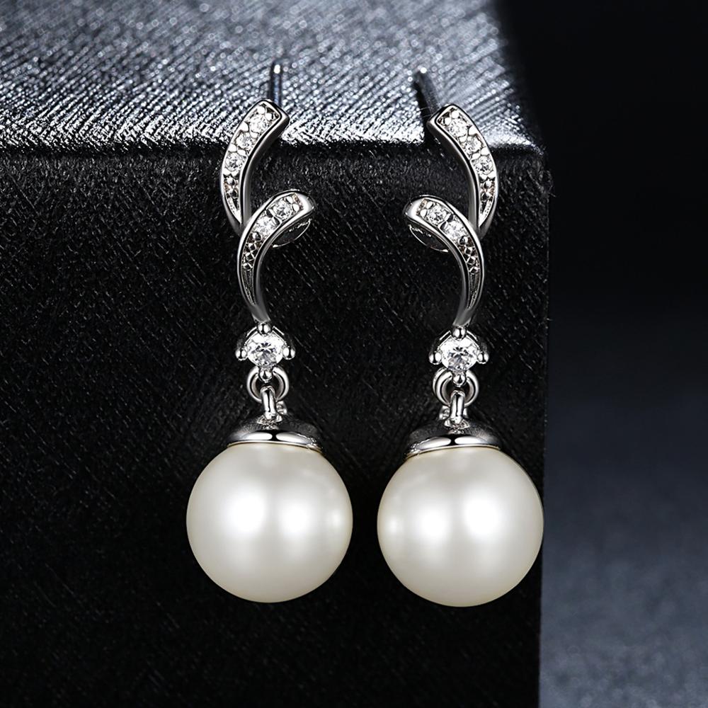 Sterling Silver Stylish Pearl Stud Hypoallergenic Earrings