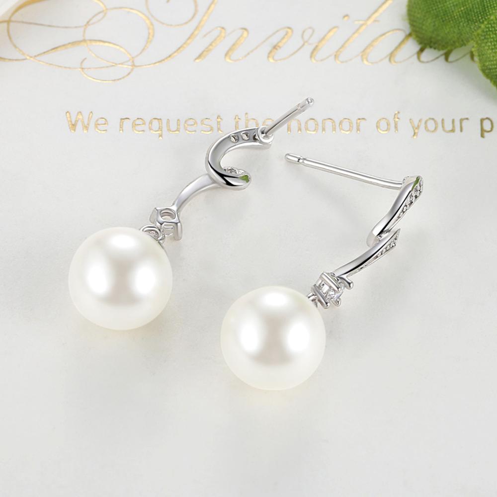 Sterling Silver Stylish Pearl Stud Hypoallergenic Earrings
