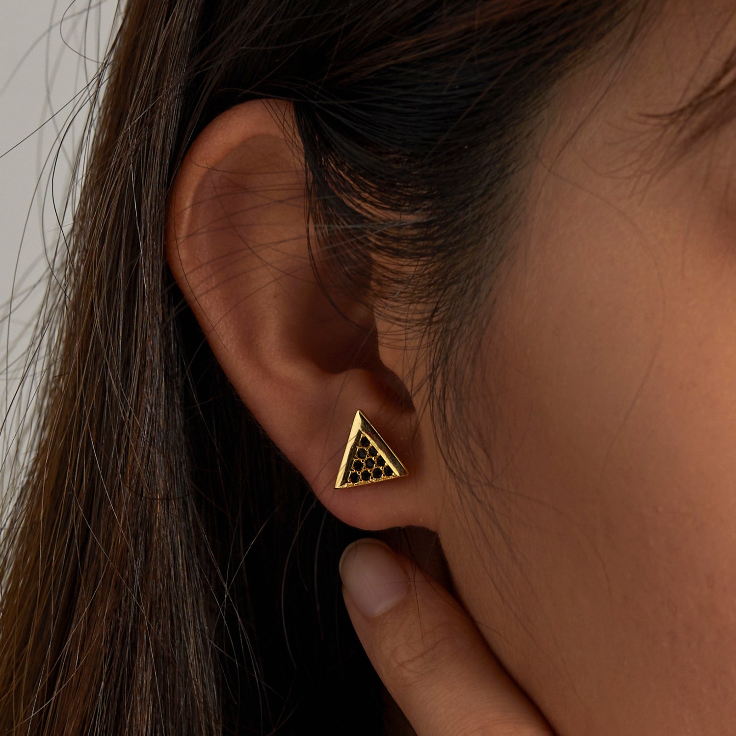 Sterling Silver Vintage Triangle Stud Hypoallergenic Earrings