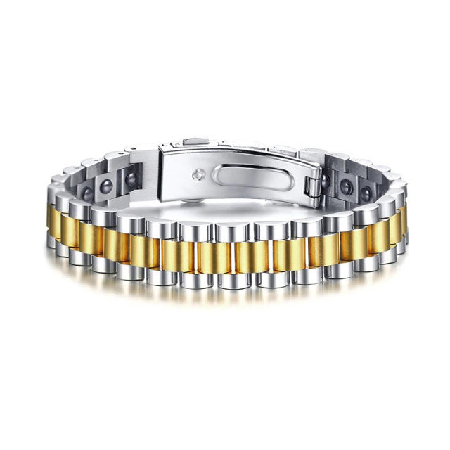 Stainless Steel Black Hematite Therapy Bracelet