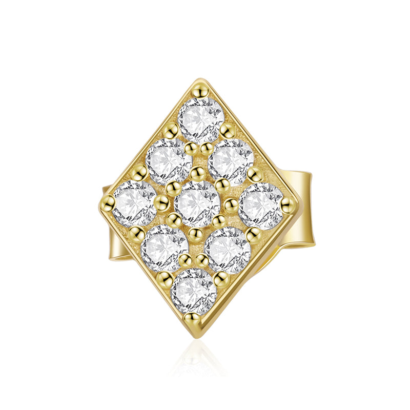 Sterling Silver Card Player Lover Stud Hypoallergenic Earrings (Single)