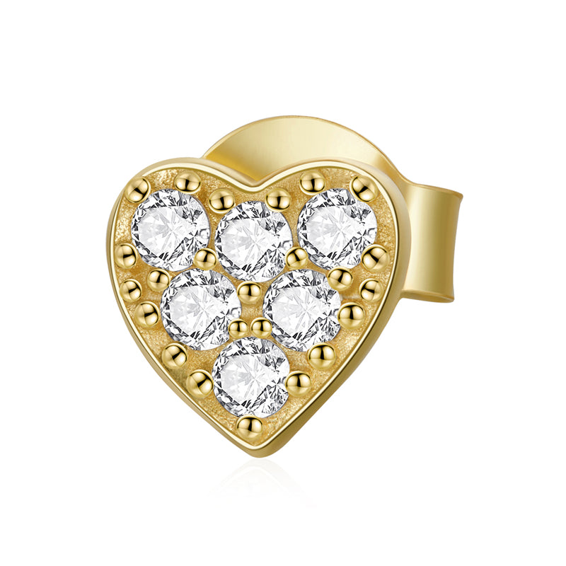 Sterling Silver Card Player Lover Stud Hypoallergenic Earrings (Single)