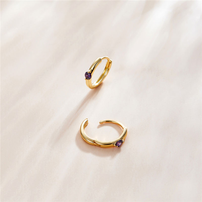 Sterling Silver Delicate Cubic Zirconia Huggie Hypoallergenic Earrings