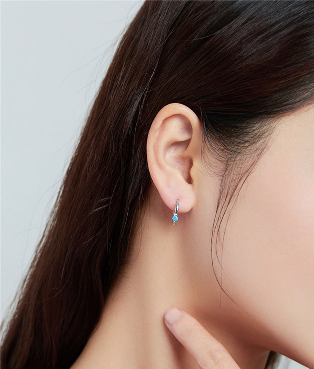 Sterling Silver Delicate Cubic Zirconia Huggie Hypoallergenic Earrings