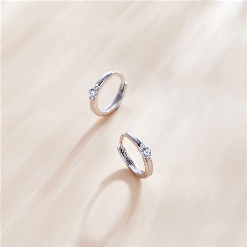 Sterling Silver Delicate Cubic Zirconia Huggie Hypoallergenic Earrings
