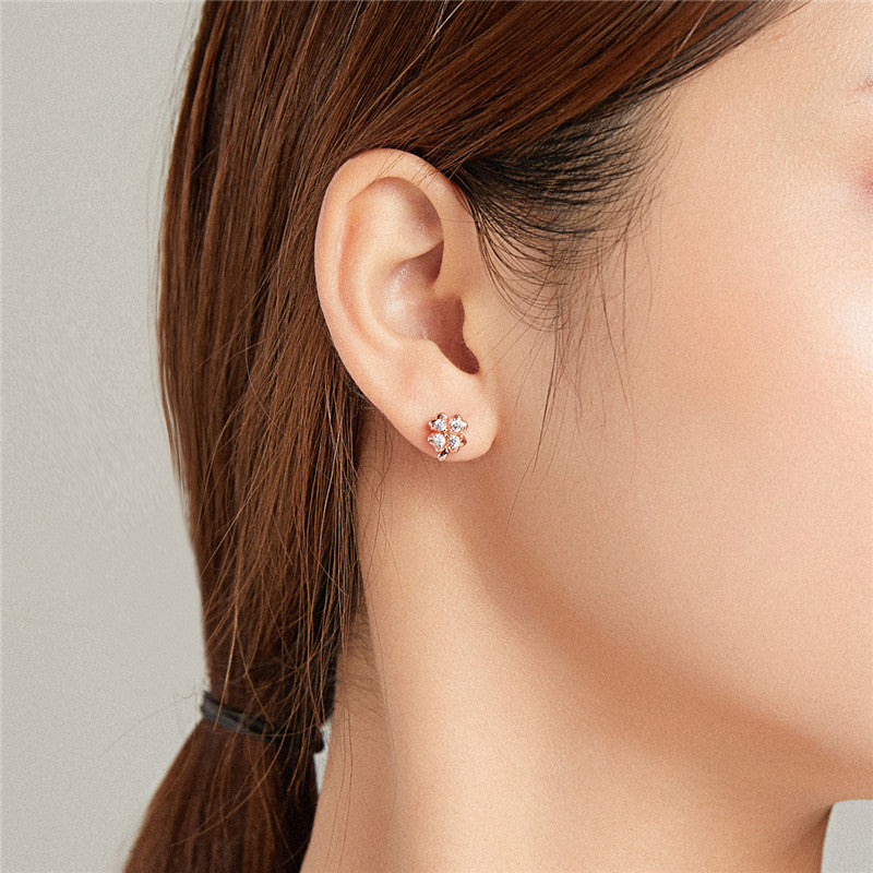Sterling Silver Lucky Butterfly Screw Stud Hypoallergenic Earrings