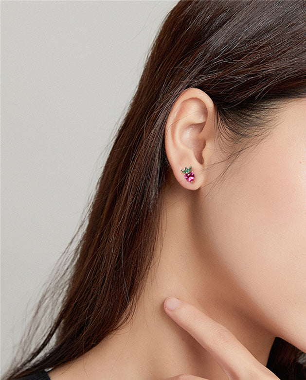 Sterling Silver Beetroot Stud Hypoallergenic Earrings