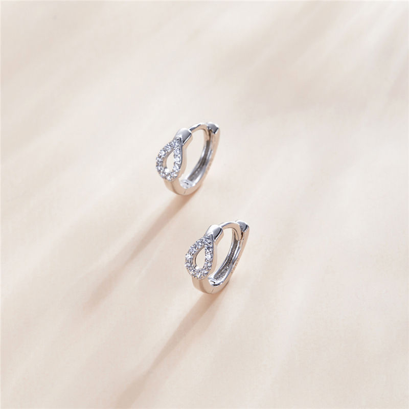 Sterling Silver Teardrop Huggie Hypoallergenic Earrings