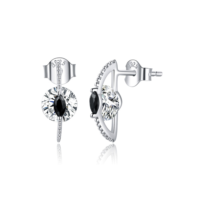 Sterling Silver Feline Eye Stud Hypoallergenic Earrings