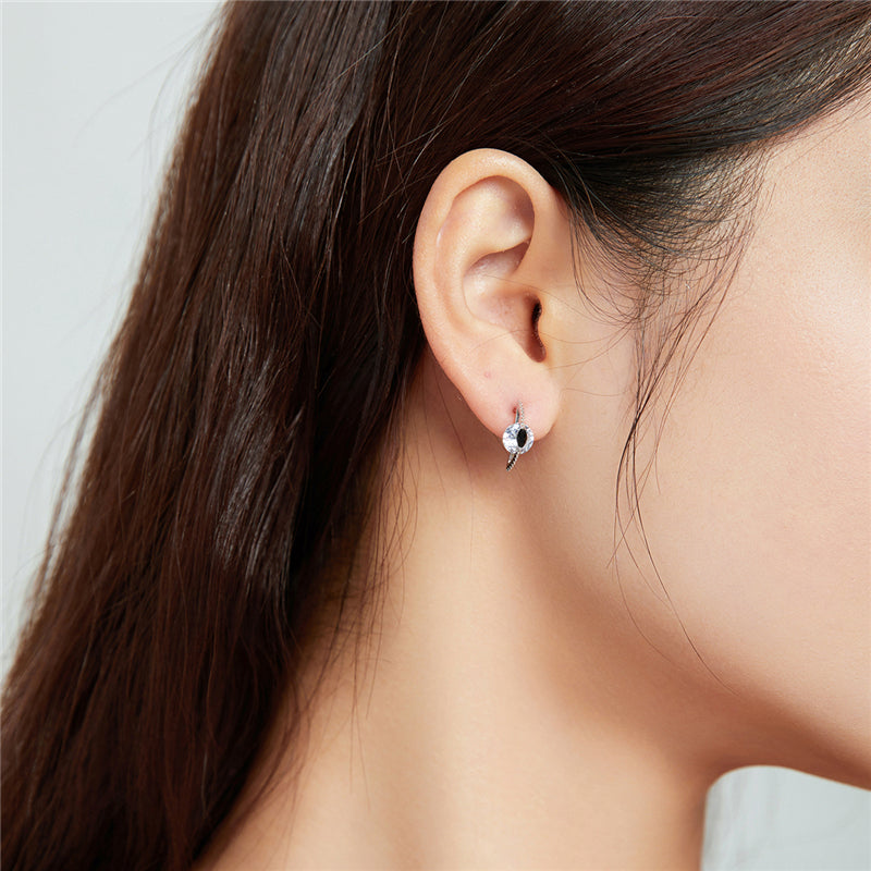 Sterling Silver Feline Eye Stud Hypoallergenic Earrings