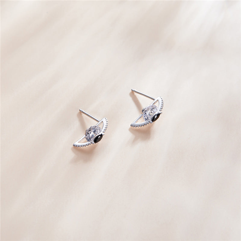 Sterling Silver Feline Eye Stud Hypoallergenic Earrings