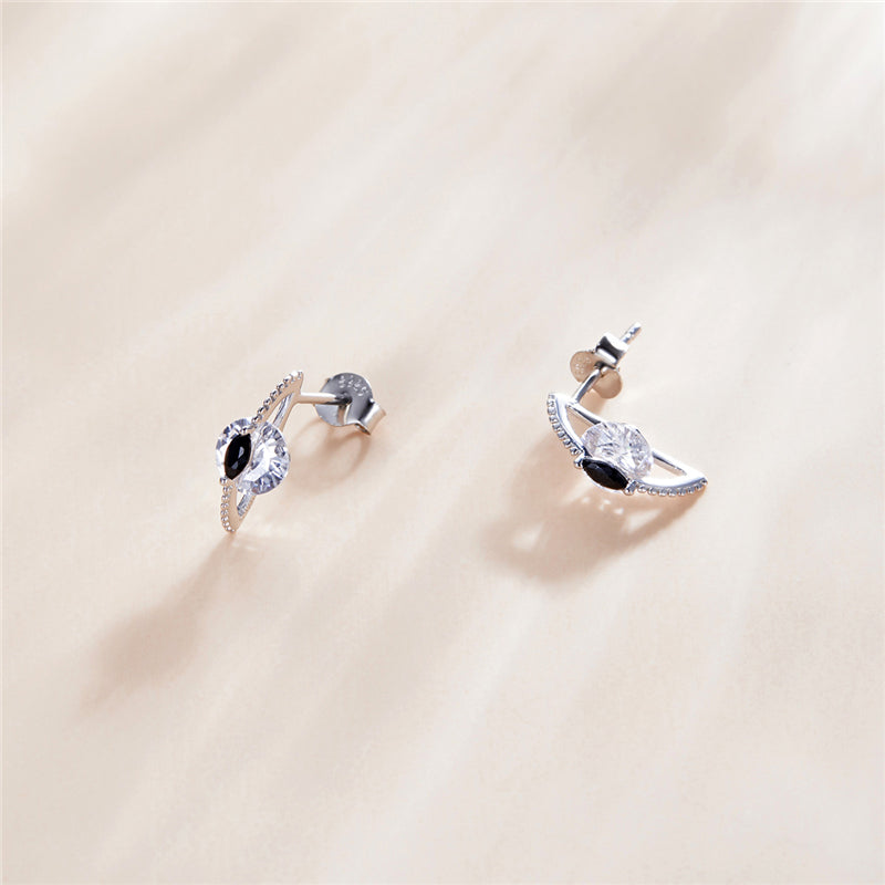 Sterling Silver Feline Eye Stud Hypoallergenic Earrings