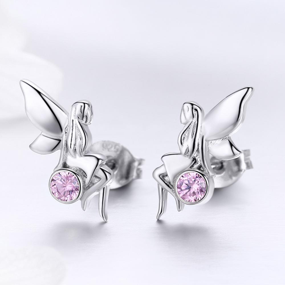 Sterling Silver Teen Fairy Stud Hypoallergenic Earrings