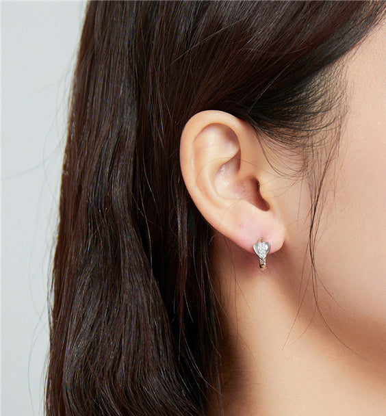 Sterling Silver Heart Of Light Huggie Hypoallergenic Earrings