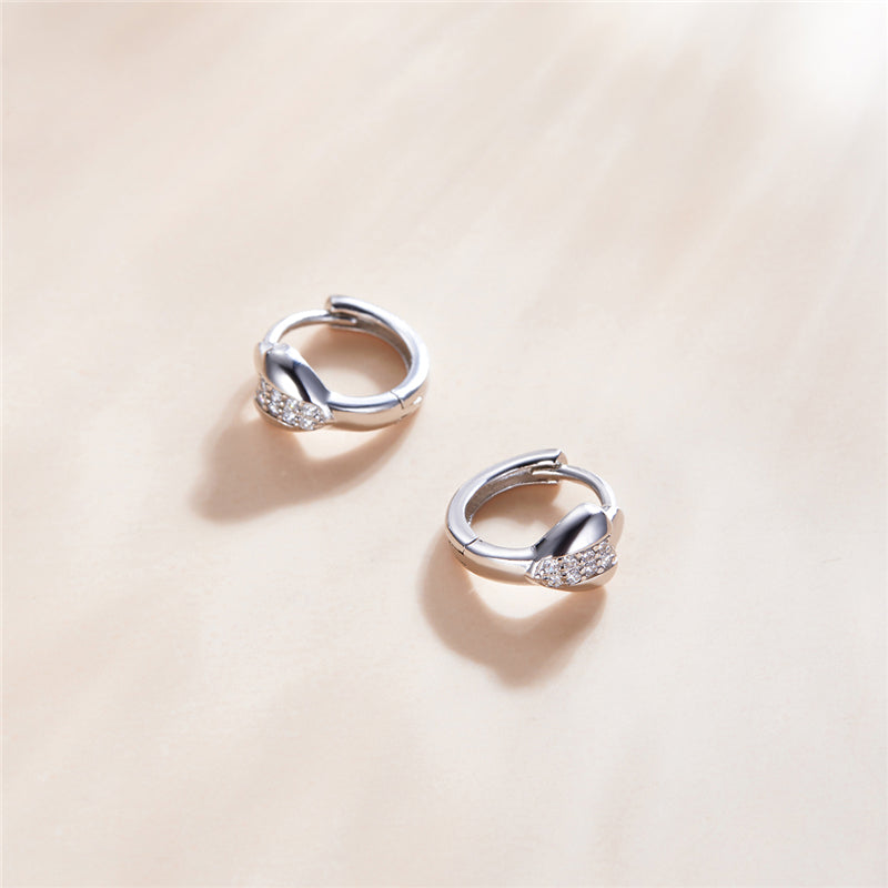 Sterling Silver Heart Of Light Huggie Hypoallergenic Earrings