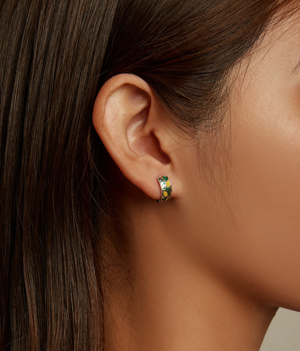 Sterling Silver Lemon Tree Leverback Hypoallergenic Earrings
