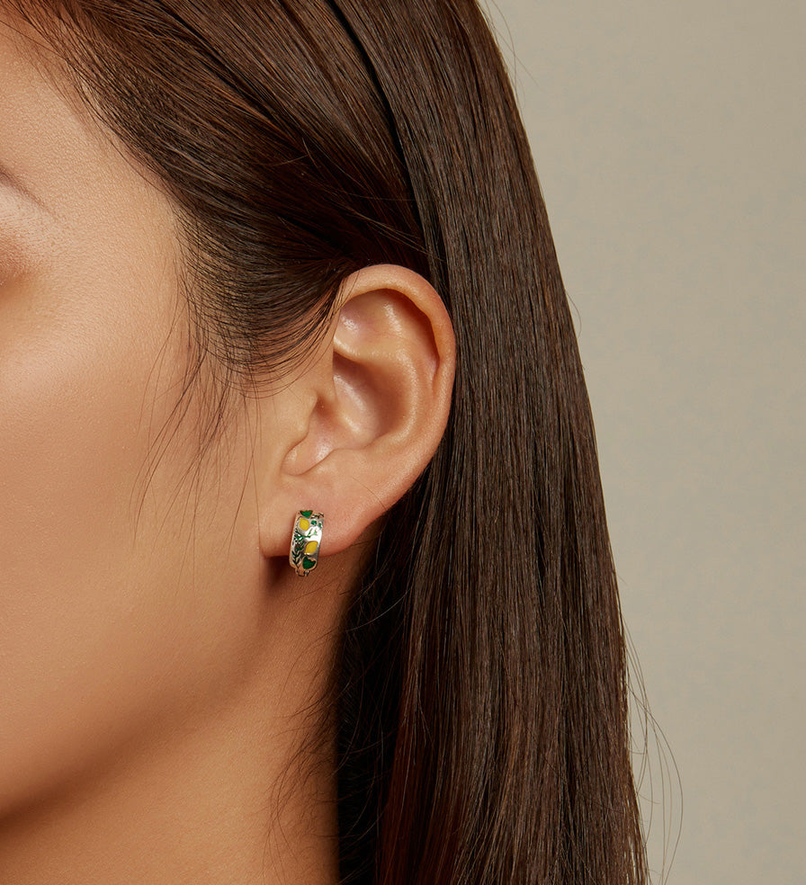 Sterling Silver Lemon Tree Leverback Hypoallergenic Earrings