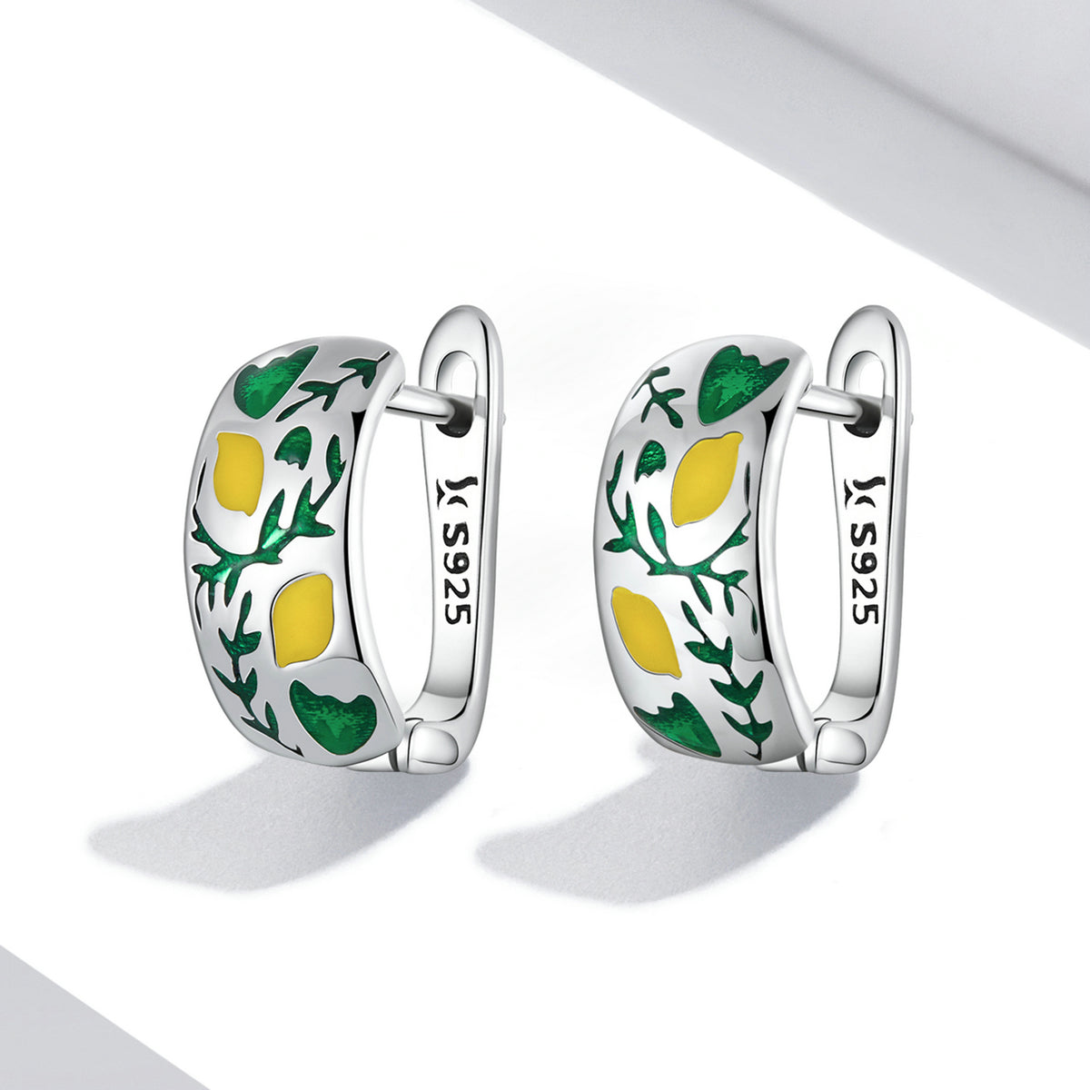 Sterling Silver Lemon Tree Leverback Hypoallergenic Earrings